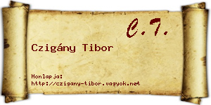Czigány Tibor névjegykártya